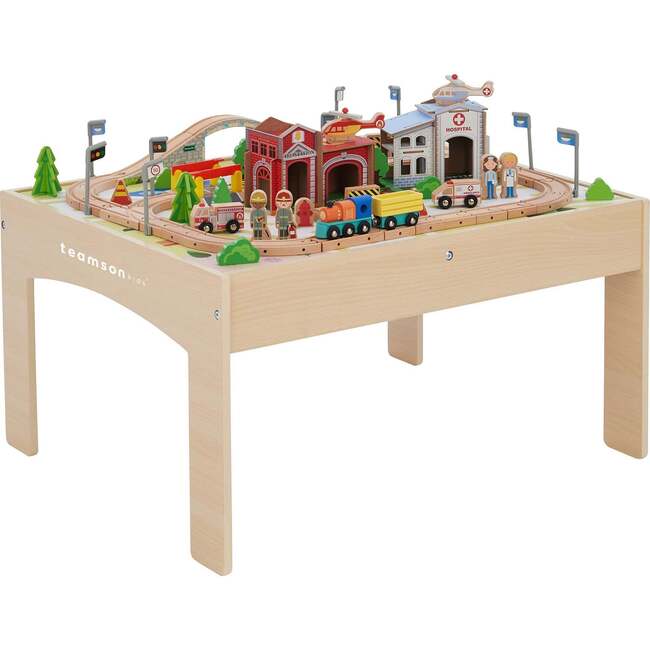 Preschool Play Lab Kids 85-pc. Wooden Train Table Play Set
