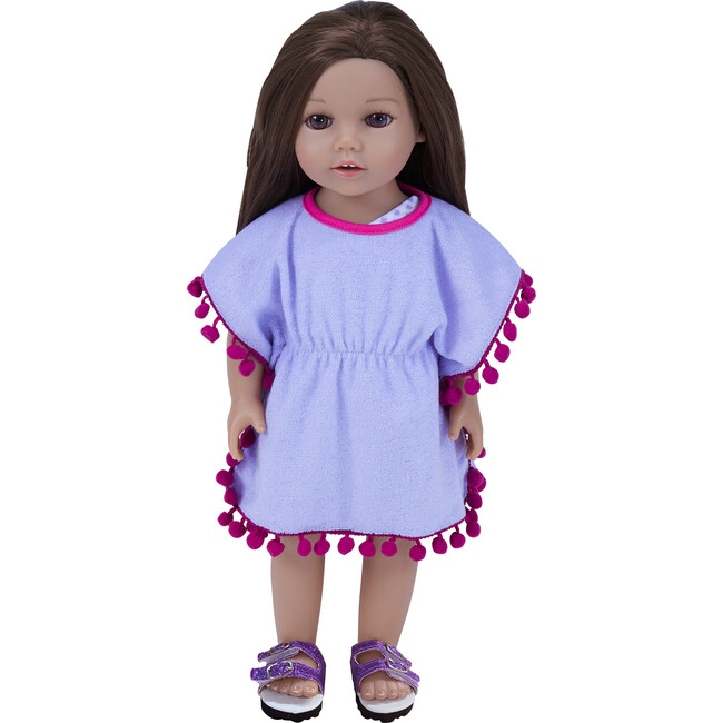 Sophia's by Teamson Kids - 18'' Doll - Cut-Out Bathing Suit, Cover Up & Sandal, Purple/Pink - Doll Accessories - 2