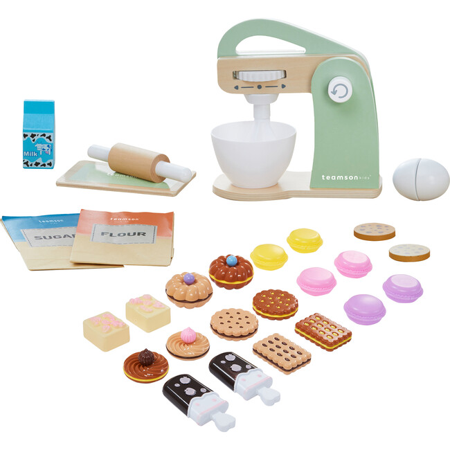 Bundle My Dream Bakery Stand, Pastry Cart & 10 pcs Wooden Mixer
