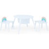 Fantasy Fields by Teamson Kids - Rainbow Fishnet Play Table & Chairs Kids Furniture, White - Play Tables - 1 - thumbnail