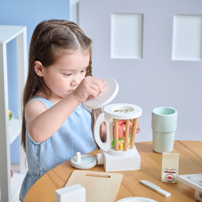 Teamson Kids Little Chef Santa Barbara Wooden Healthy Dessert Set with 27 Accessories, White - Play Food - 7