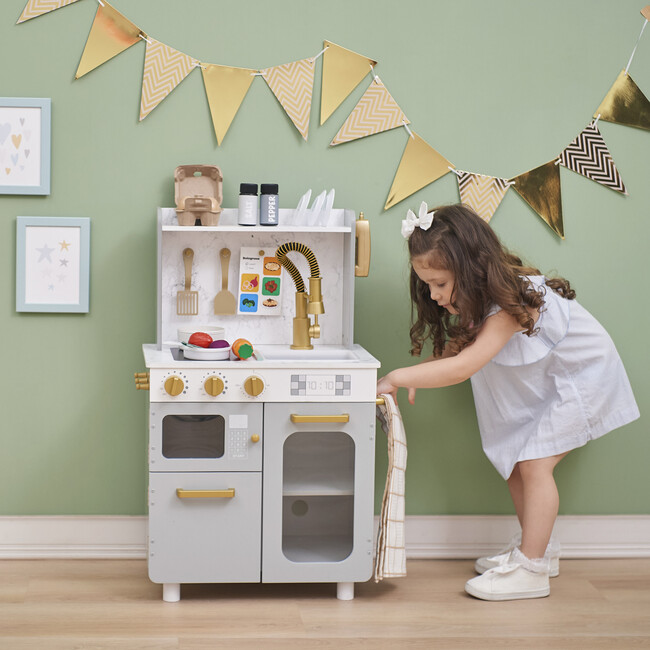 Little Chef Memphis Small Play Kitchen - Gray/Gold