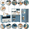 Little Chef Atlanta Large Modular Play Kitchen - Stone Blue/Gold - Play Kitchens - 5