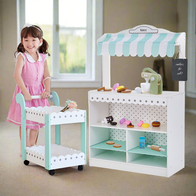 Bundle My Dream Bakery Stand, Pastry Cart & 10 pcs Wooden Mixer - Play Kitchens - 4