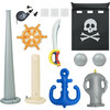 Water Fun Inflatable Pirate Ship Sprinkler Play Center with Air Pump, Beach Balls & Accessories, Red - Pool Floats - 7 - thumbnail