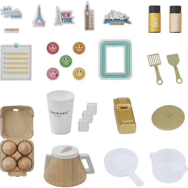 Little Chef Atlanta Large Modular Play Kitchen - Stone Blue/Gold - Play Kitchens - 9