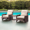 Teamson Home Outdoor Seating  Wicker Frame & Wood Armrests Recliner Set in Warm Brown - Outdoor Home - 2