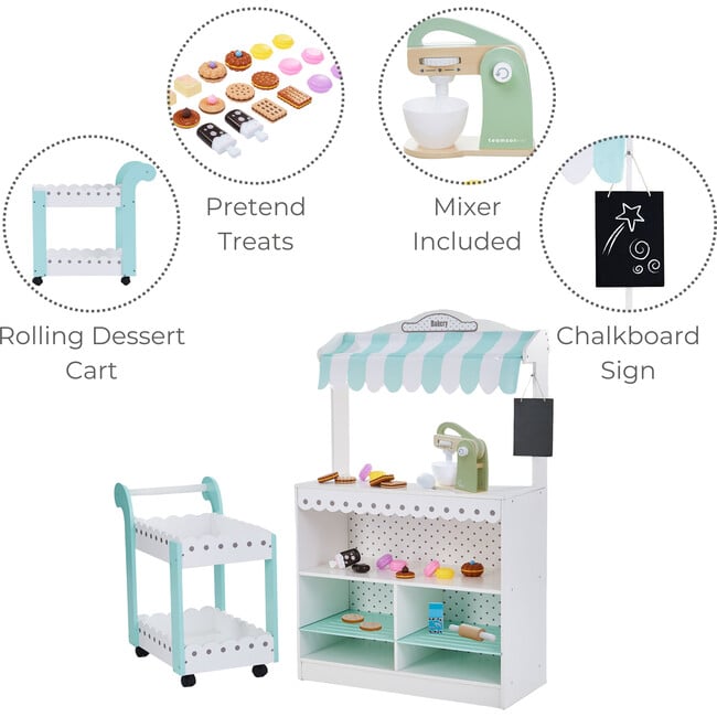Bundle My Dream Bakery Stand, Pastry Cart & 10 pcs Wooden Mixer - Play Kitchens - 7