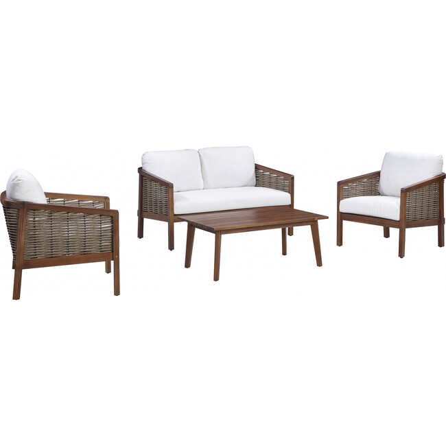 Teamson Home Outdoor Conversation Set with Cushion & Acacia Wood Frame