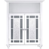 Windsor Wooden Floor Cabinet with Glass Mosaic Doors, White - Cabinets - 1 - thumbnail