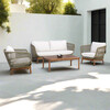 Teamson Home Outdoor Patio Sofa Set with Solid Acacia Base, Matching Table & Rope Accents - Outdoor Home - 2
