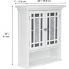 Windsor Wooden Wall Cabinet with Glass Mosaic Doors, White - Cabinets - 4 - thumbnail