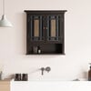 Windsor Wooden Wall Cabinet with Glass Mosaic Doors, Dark Espresso - Cabinets - 3 - thumbnail