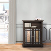 Windsor Wooden Floor Cabinet with Glass Mosaic Doors, Dark Espresso - Cabinets - 2 - thumbnail