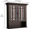 Windsor Wooden Wall Cabinet with Glass Mosaic Doors, Dark Espresso - Cabinets - 4 - thumbnail