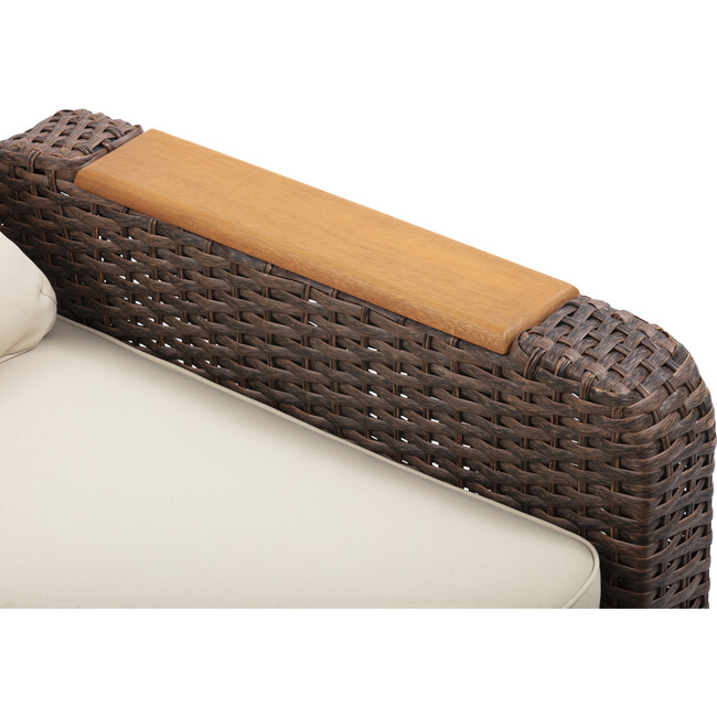 Teamson Home Outdoor Seating  Wicker Frame & Wood Armrests Recliner Set in Warm Brown - Outdoor Home - 5