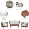 Teamson Home Outdoor Patio Sofa Set with Solid Acacia Base, Matching Table & Rope Accents - Outdoor Home - 3