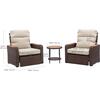 Teamson Home Outdoor Seating  Wicker Frame & Wood Armrests Recliner Set in Warm Brown - Outdoor Home - 6