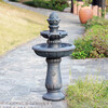 Teamson Home 2-Tier Birdbath Water Fountain Outdoor Garden with Shallow Basin - Fountains - 2
