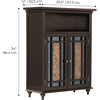 Windsor Wooden Floor Cabinet with Glass Mosaic Doors, Dark Espresso - Cabinets - 4 - thumbnail