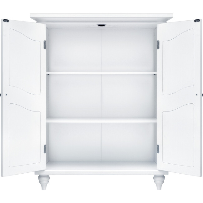 Versailles Wooden Floor Cabinet with 2 Shelves, White - Cabinets - 5