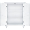 Versailles Wooden Floor Cabinet with 2 Shelves, White - Cabinets - 5