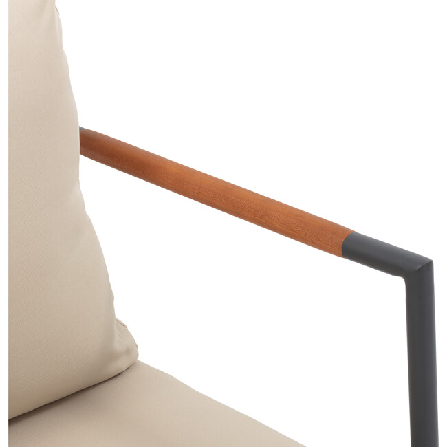 Teamson Home Cushioned Backrest & Wood Armrests Outdoor Conversation Set - Outdoor Home - 5