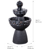 Teamson Home 3-Tier Zen-Style Outdoor Water Fountain with Realistic Stone Finish - Fountains - 4 - thumbnail