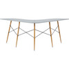 Roberto L-Shaped Corner Desk with Wood and Metal Details, White - Accent Tables - 1 - thumbnail