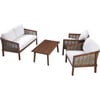 Teamson Home Outdoor Conversation Set with Cushion & Acacia Wood Frame - Outdoor Home - 4 - thumbnail