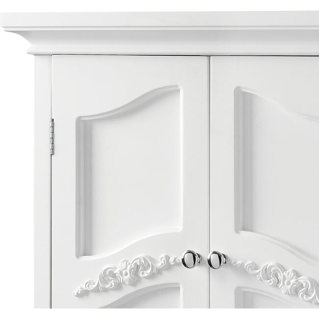 Versailles Wooden Wall Cabinet with 2 Shelves, White - Cabinets - 6