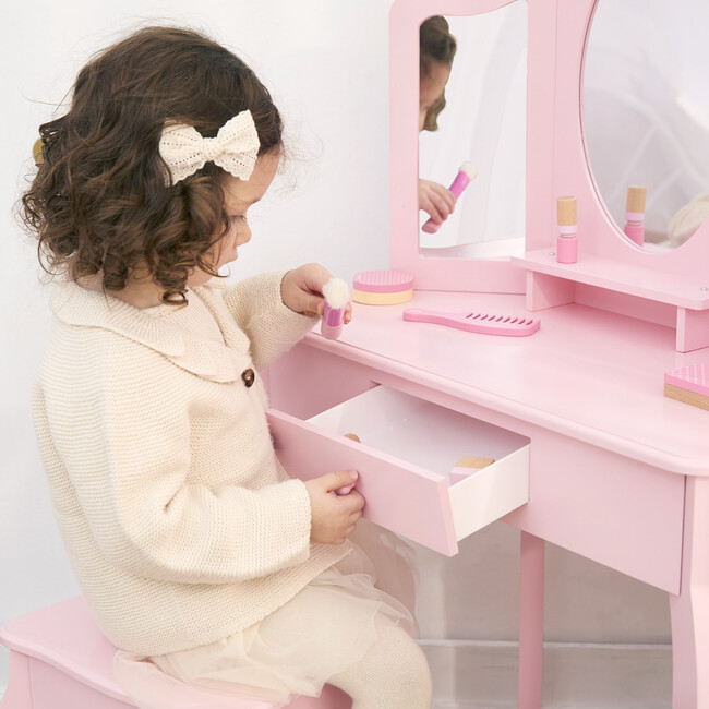 Fantasy Fields by Teamson Kids - Little Lady Alessandra Medium Corner Play Vanity, Pink - Play Vanities - 6