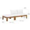Teamson Home Acacia Modular Outdoor Sofa Set with Convertible Chaise Lounge, Natural Finish - Outdoor Home - 6