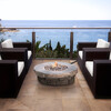 Outdoor Circular Stone-Look Propane Gas Fire Pit, Slate Gray - Outdoor Home - 2 - thumbnail