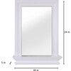 Stratford Wooden Wall Mirror with Storage Shelf, White - Cabinets - 6 - thumbnail