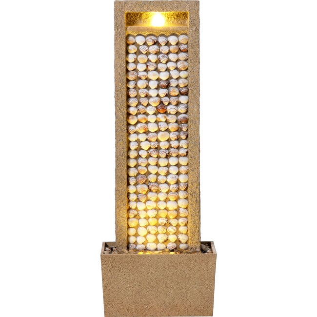 Teamson Home Coastal Seashells Design Outdoor Water Fountain with Warm Glow Lighting - Fountains - 4