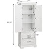 St. James Wooden Linen Tower Cabinet with 2 Drawers, White - Cabinets - 5 - thumbnail
