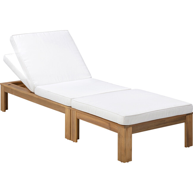 Teamson Home Acacia Modular Outdoor Sofa Set with Convertible Chaise Lounge, Natural Finish - Outdoor Home - 7