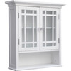 Neal Wooden Wall Cabinet with 2 Glass Doors, White - Cabinets - 1 - thumbnail