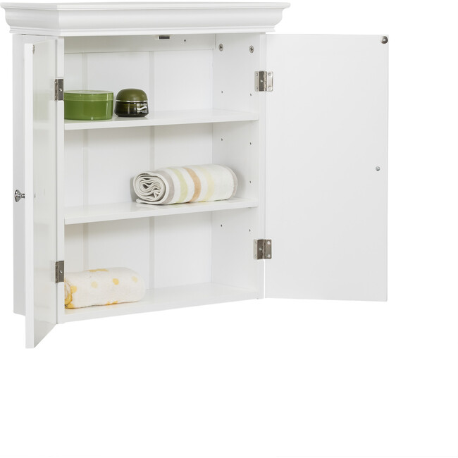 Stratford Wooden 2 Door Wall Cabinet, White - Cabinets - 7
