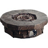 Outdoor Circular Stone-Look Propane Gas Fire Pit, Slate Gray - Outdoor Home - 6 - thumbnail