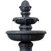 Teamson Home 2-Tier Birdbath Water Fountain Outdoor Garden with Shallow Basin - Fountains - 5