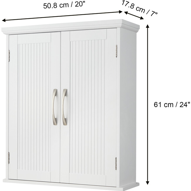 Newport Contemporary Wooden Removable Cabinet, White - Cabinets - 4