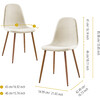 Minimalista Fabric Dining Chair with Wood Grain Metal Legs, Set of 2, White/Natural - Accent Seating - 4