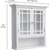 Neal Wooden Wall Cabinet with 2 Glass Doors, White - Cabinets - 4 - thumbnail