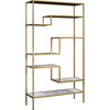 Marmo Modern Marble-Look 5-Tier Display Shelf, Marble/Brass - Bookcases - 1 - thumbnail
