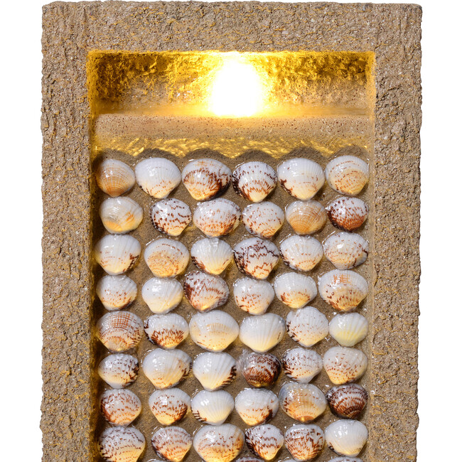 Teamson Home Coastal Seashells Design Outdoor Water Fountain with Warm Glow Lighting - Fountains - 6