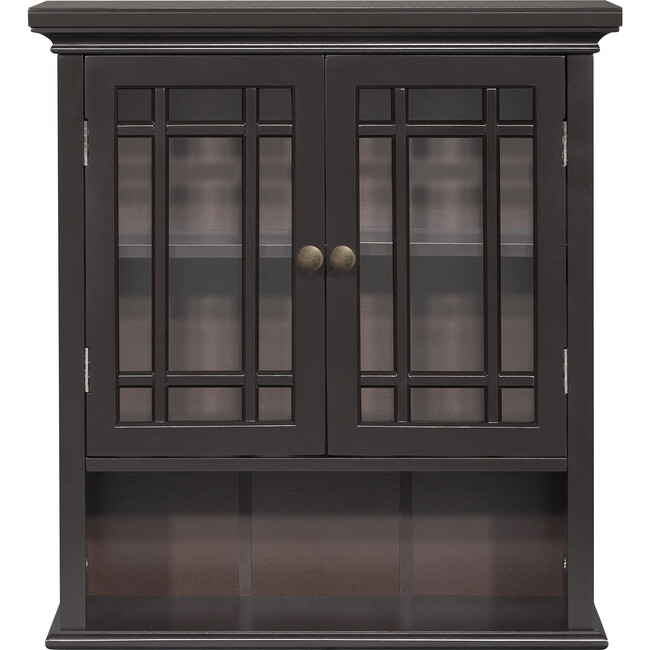 Neal Wooden 2 Door Wall Cabinet, Dark Espresso - Cabinets - 6