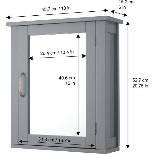 Mercer Mid Century Modern Wooden Removable Medicine Cabinet - Cabinets - 4