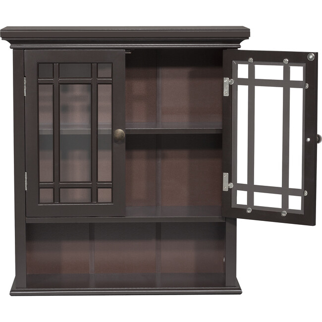 Neal Wooden 2 Door Wall Cabinet, Dark Espresso - Cabinets - 7